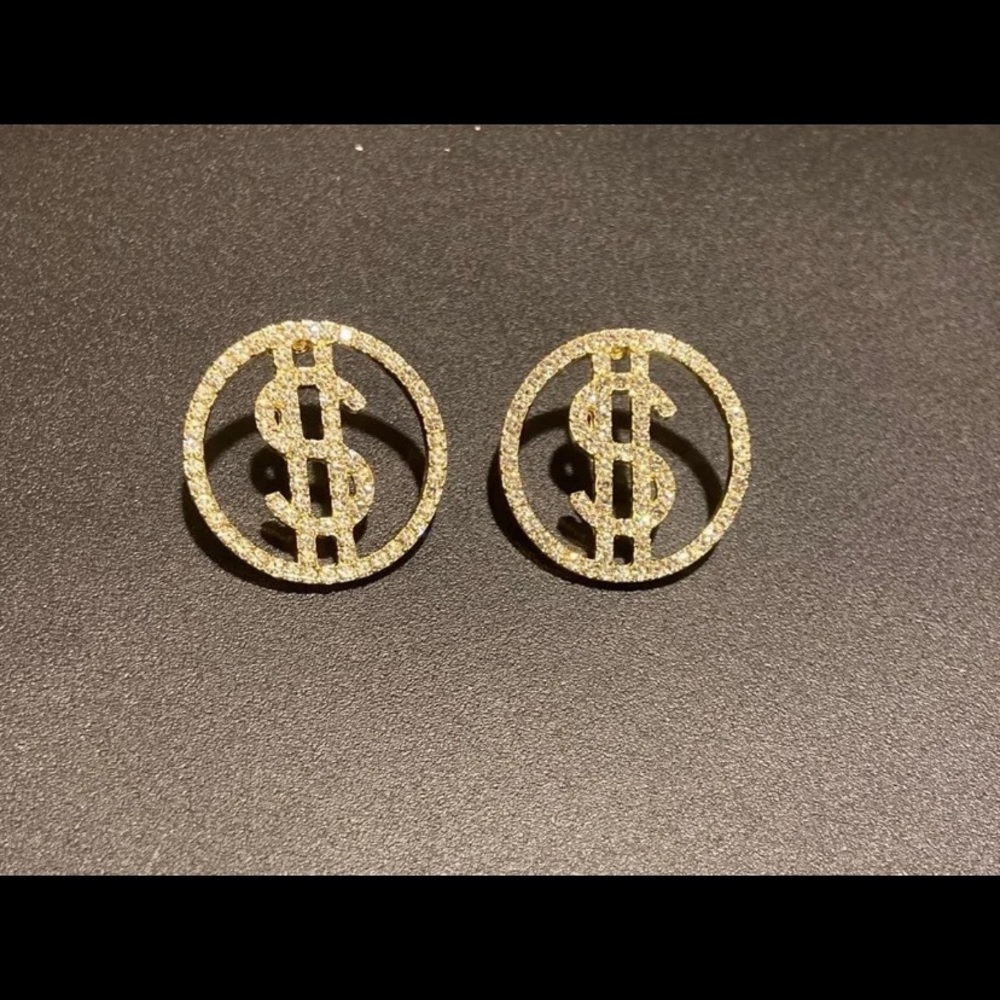 CZ Silver Dollar Earrings